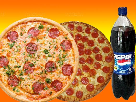 Dúo Roma + Pepperoni x 6 porciones + 2 gaseosas