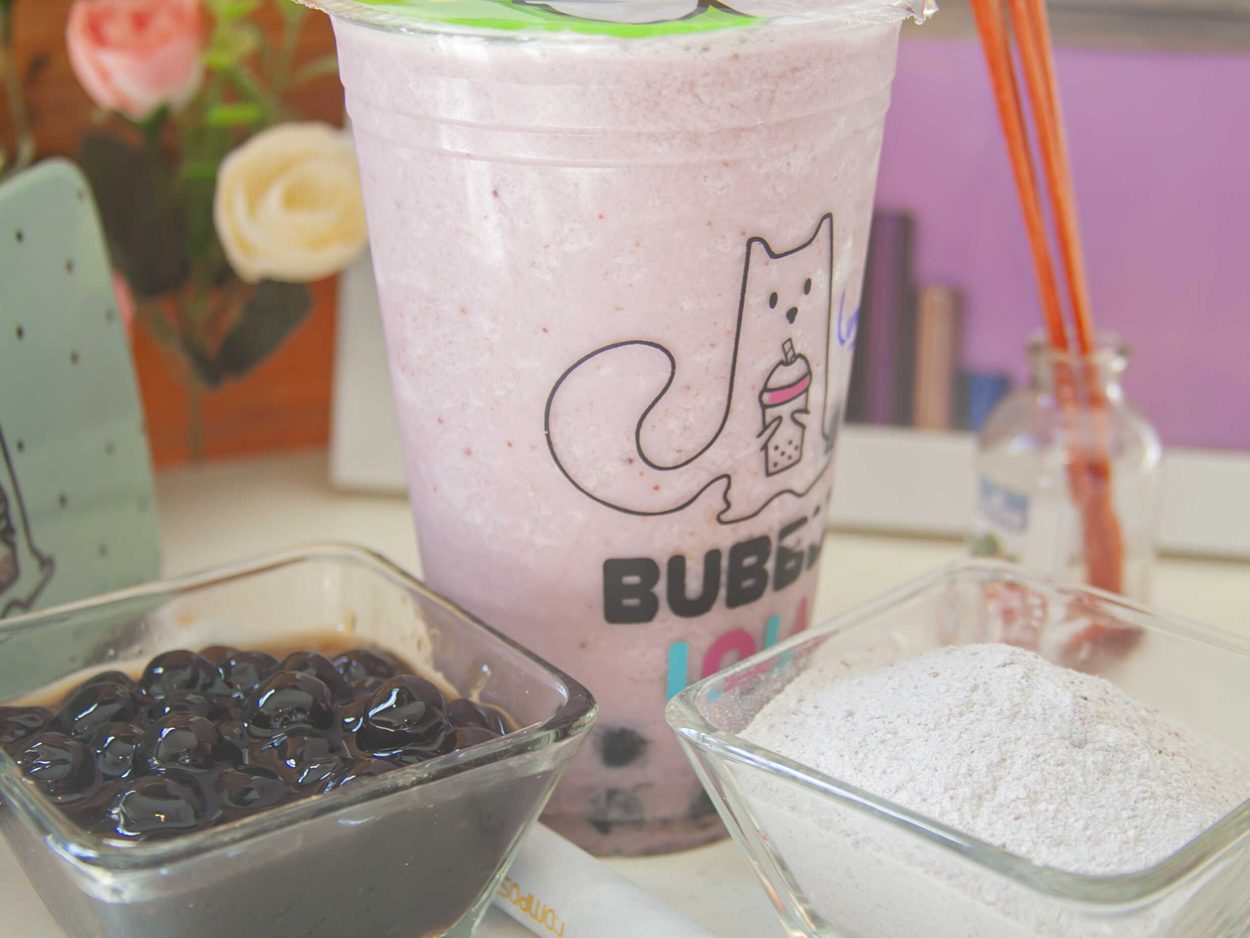 Bubble Tea de Yogurt de Zarzamora Cremosa