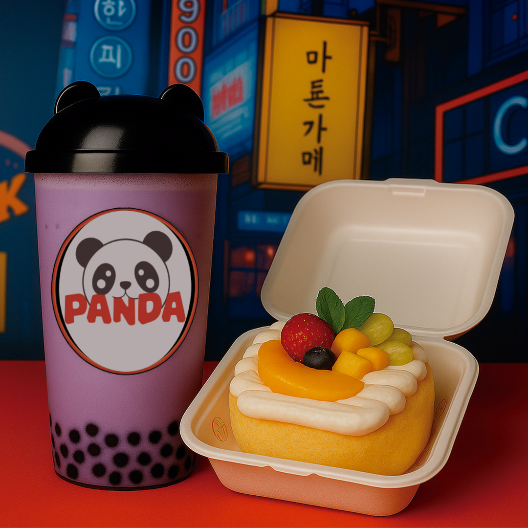 1 Bubble Tea + Fruit Panda Cake