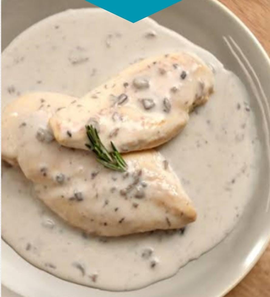 Pollo en Crema de Champiñones