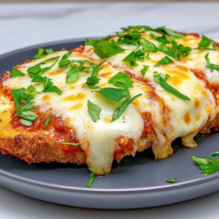 Filé de frango empanado e frito, banhado com nosso molho de tomate caseiro, e coberto com muçarela de primeira com uma pitada de orégano. Acompanha Feijão preto, arroz branco, farofa da casa e batata frita. Refeição individual. Servida em marmita de 750ml
