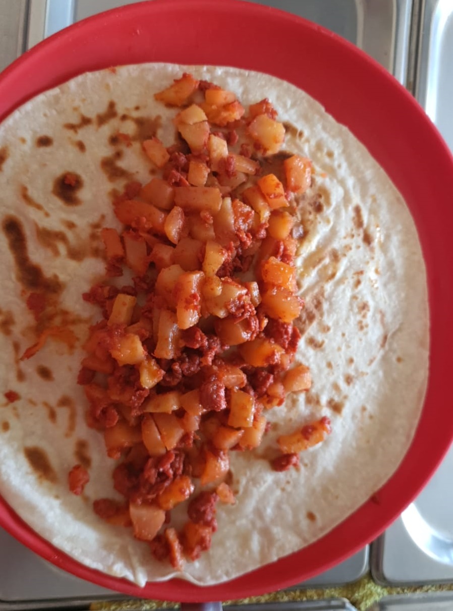 Burro de Papa Con Chorizo