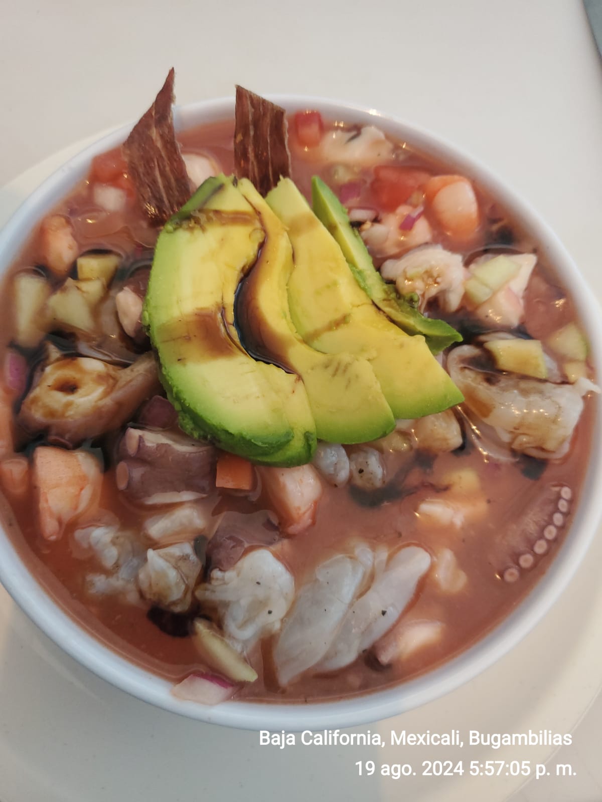 Tostada de Camarón Cocido