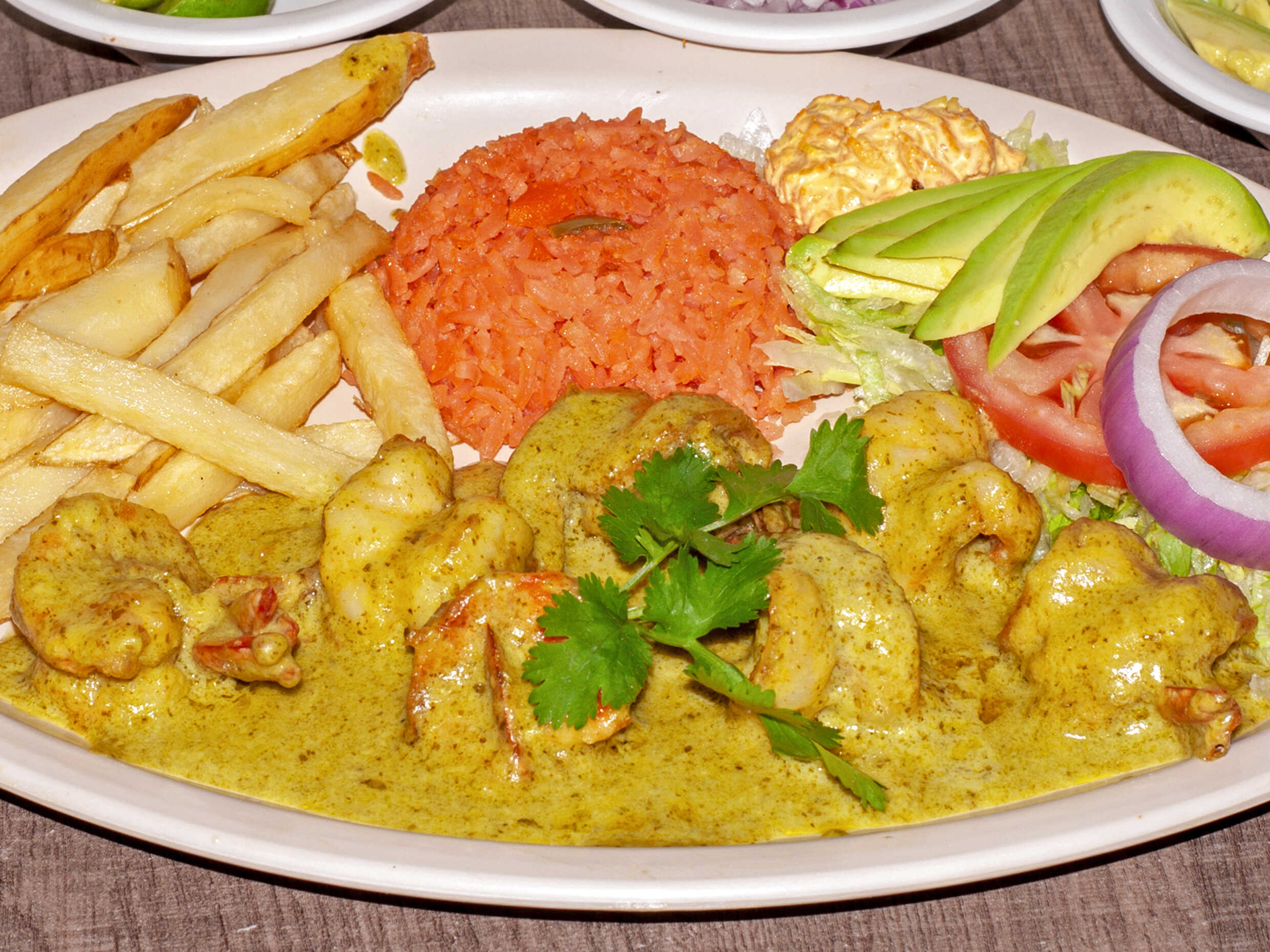 Camarones Crema de cilantro