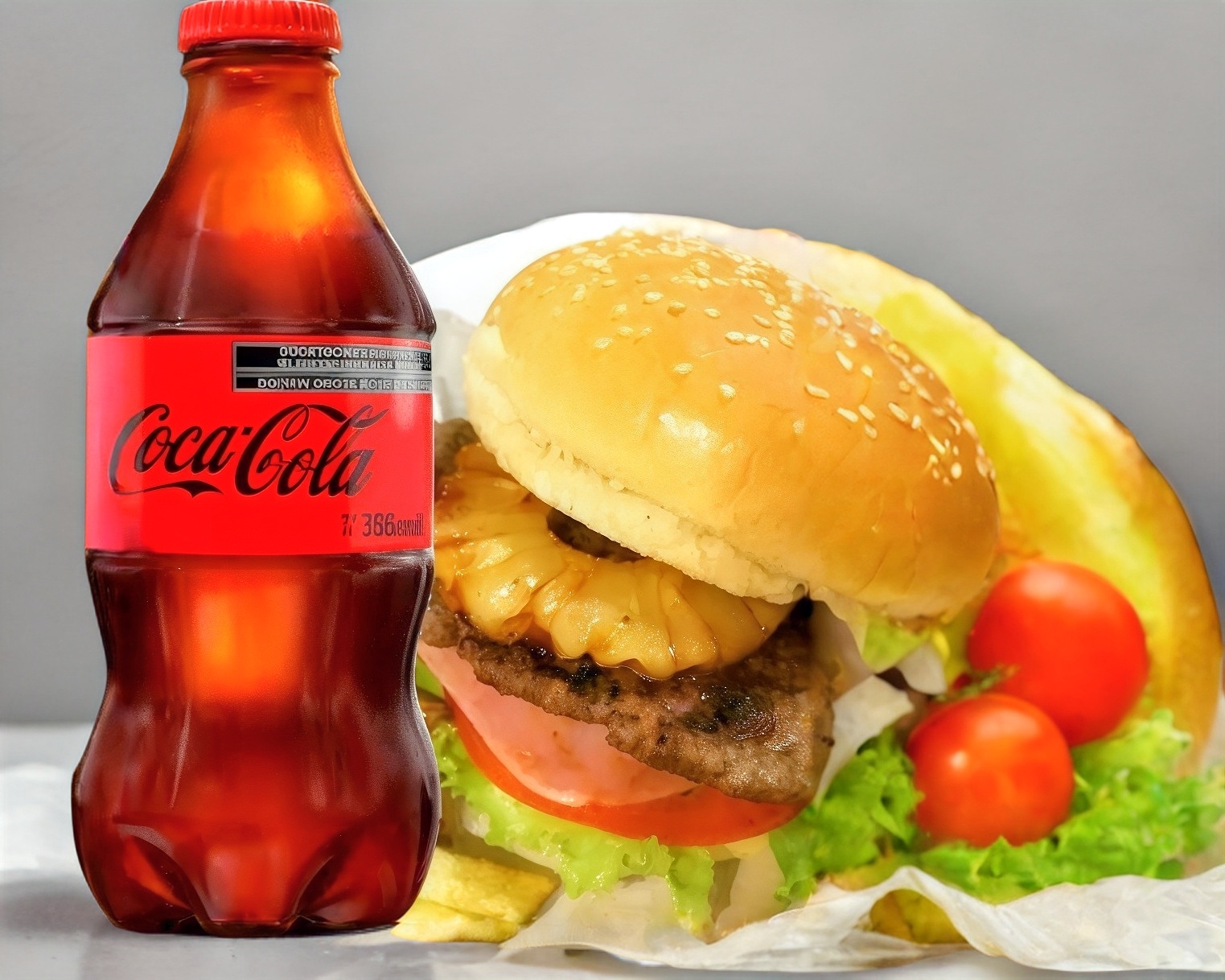 Hamburguesa hawaiana + Coca Cola 355ml Zero