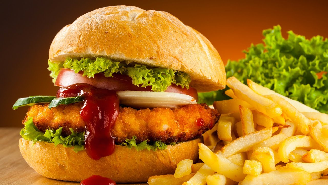 Hamburguesa de Pollo Con Papas
