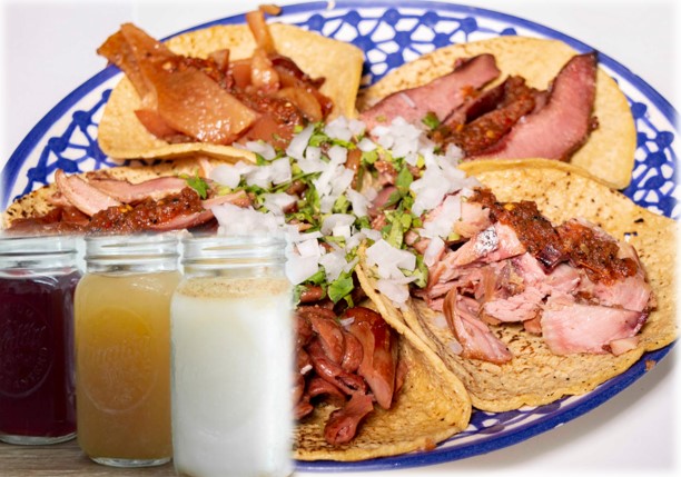 Combo - 4 Tacos  + Agua del Día (Individual)