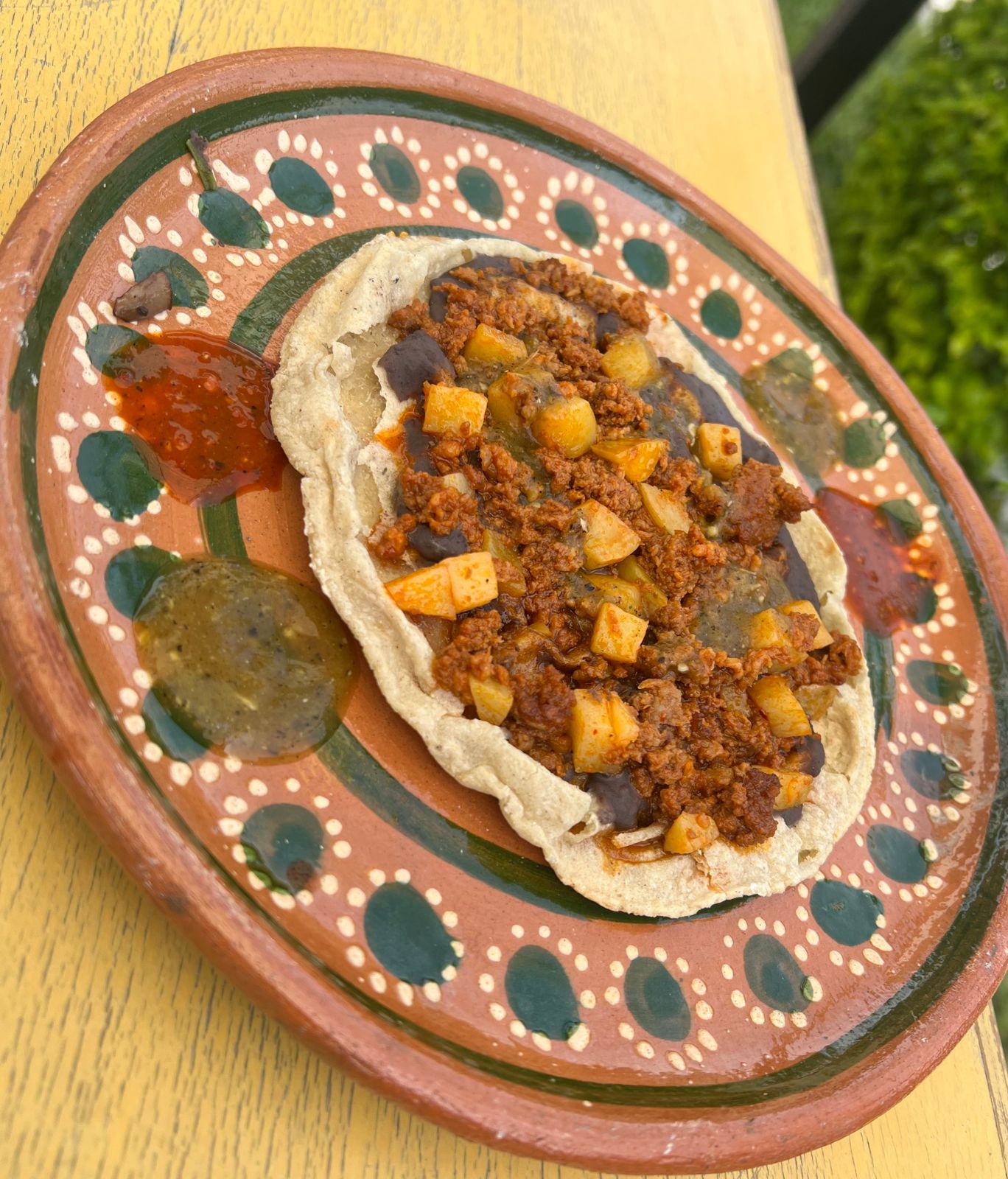 Memelita de Papa con Chorizo