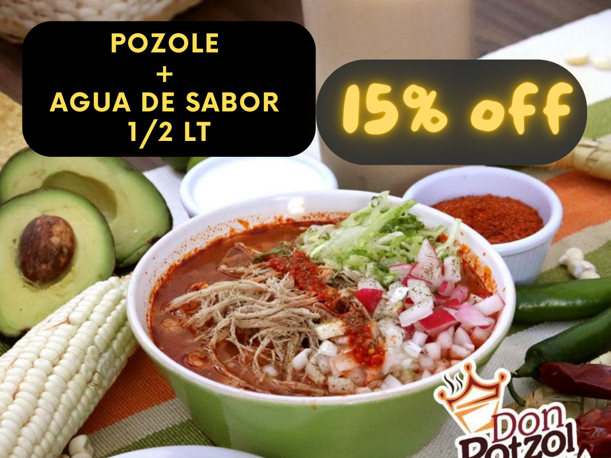 Combo Pozole Grande + Agua de Sabor 1/2 Lt