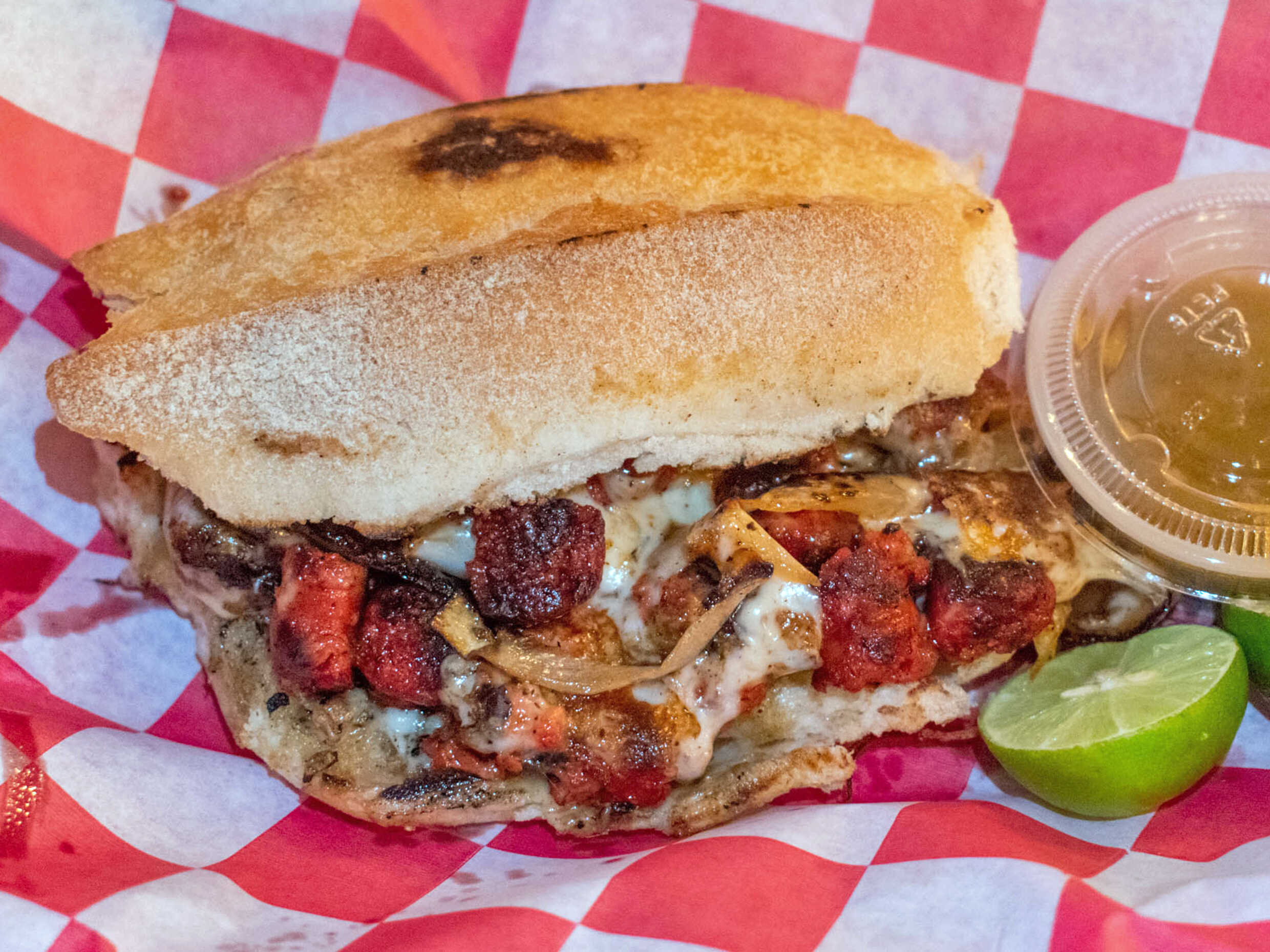 Torta de Chistorra con Camarón