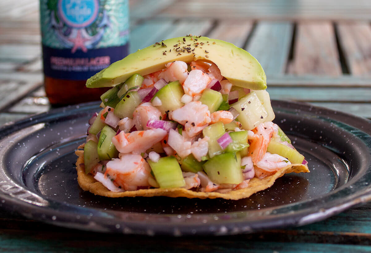 Tostada de camarón