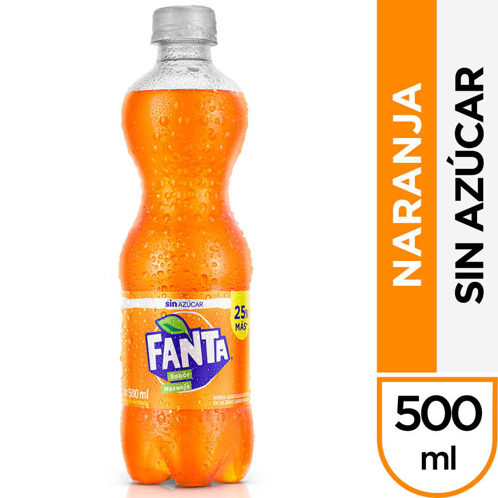 Fanta Naranja sin Azúcar 500 ml