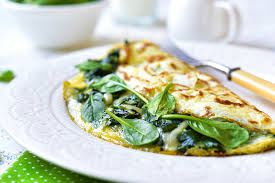 Omelette de espinaca y queso