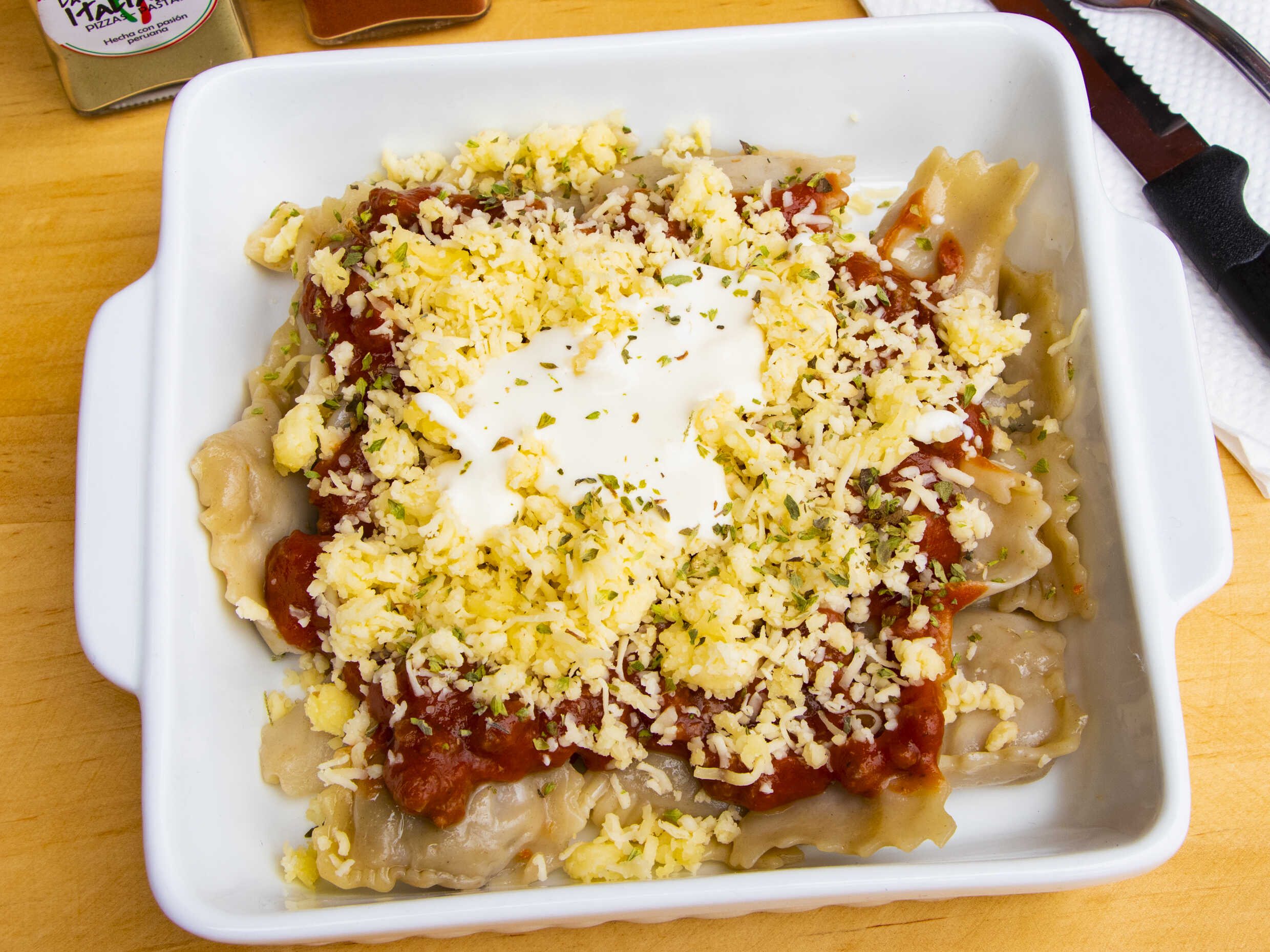 Ravioles de Carne a la Bolognesa