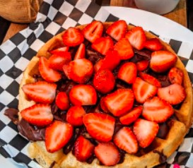 Waffle Clásico Nutella con Frutas