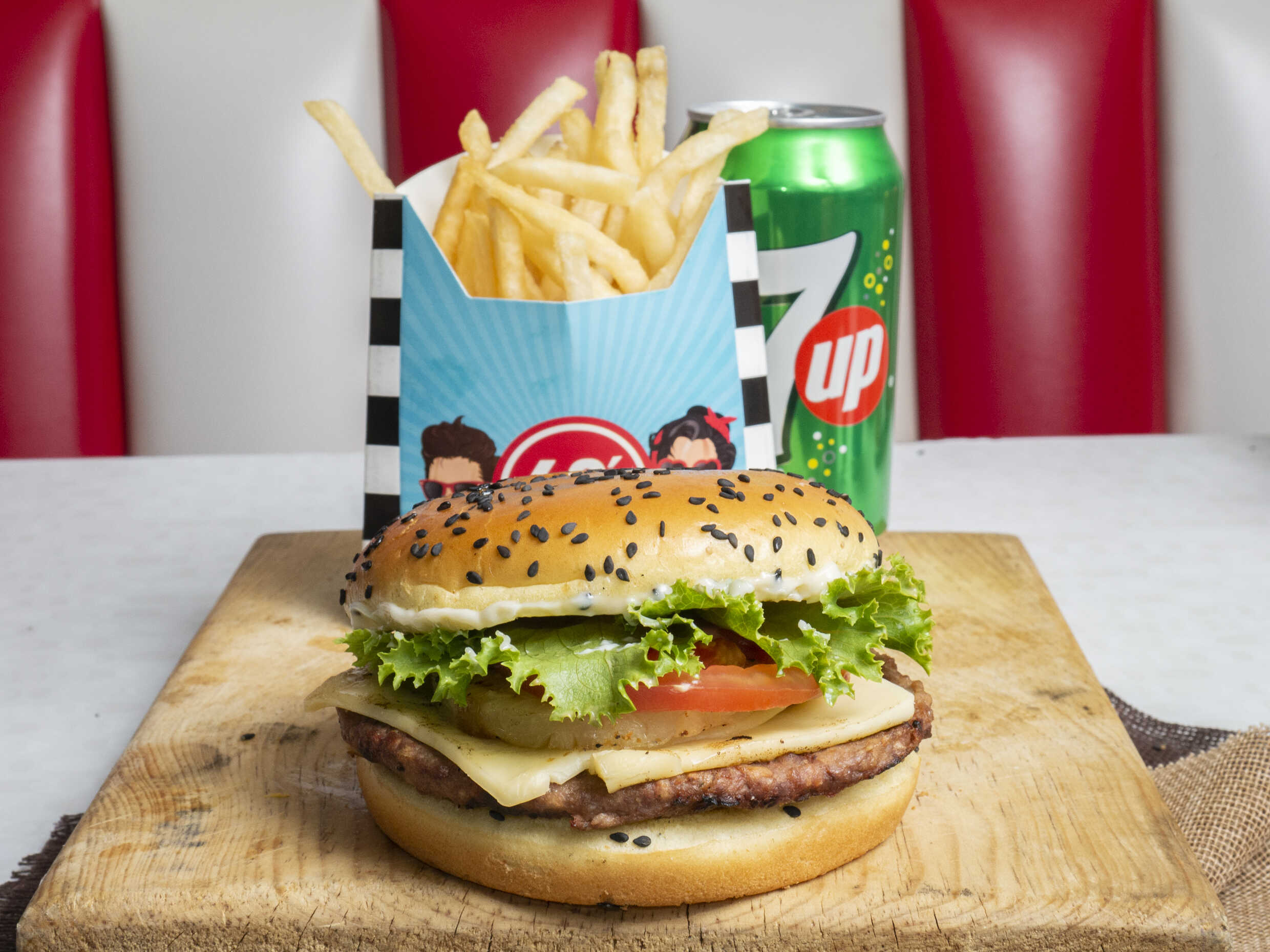 Combo Hamburguesa Hawaiana Sencilla