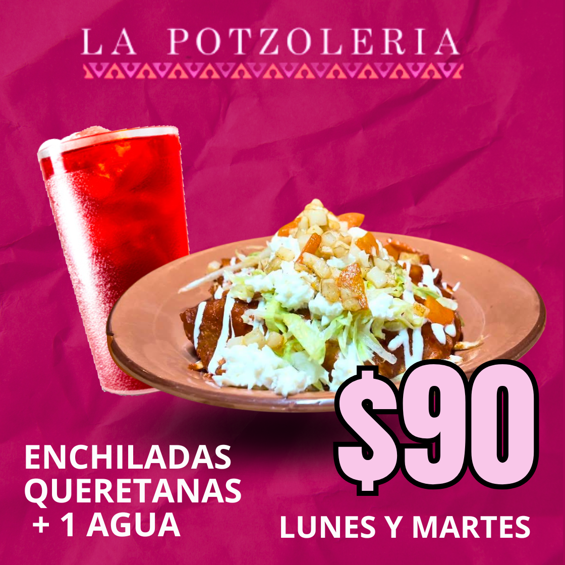 Enchiladas Queretanas + Agua Jamaica Ly M