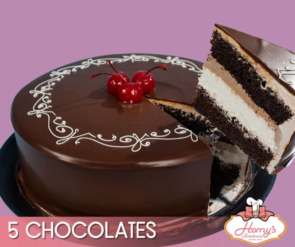 Pastel 5 Chocolates Mediano