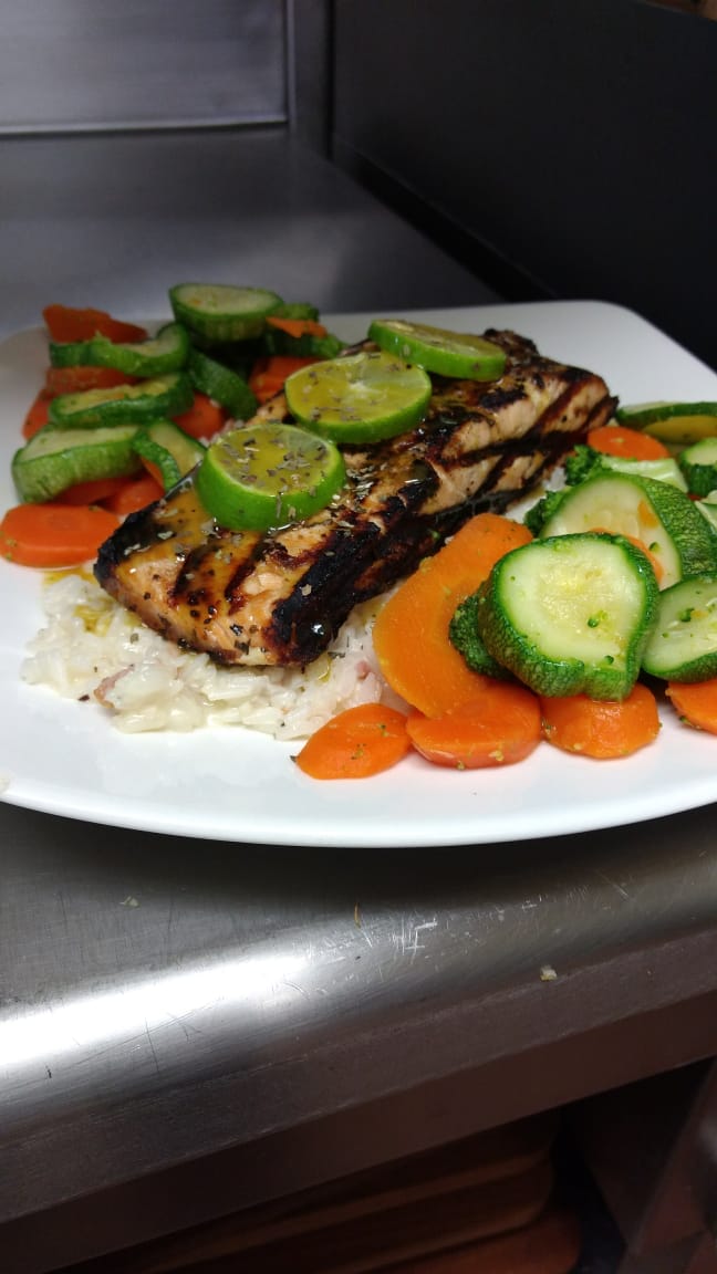 Salmón con Risotto