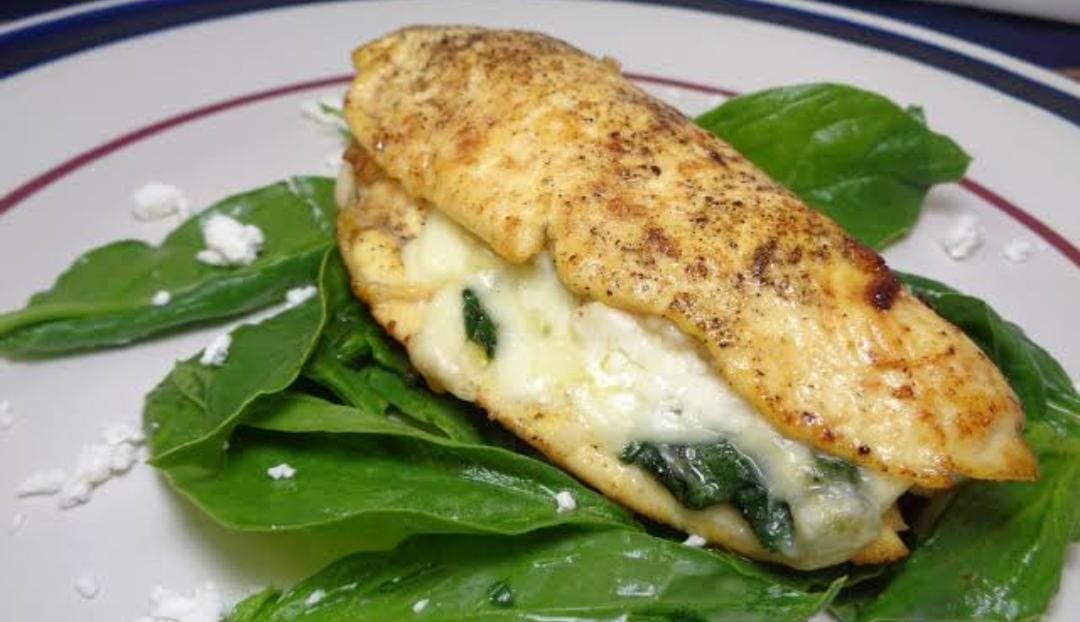 PECHUGA RELLENA QUESO CON ACELGAS!!!