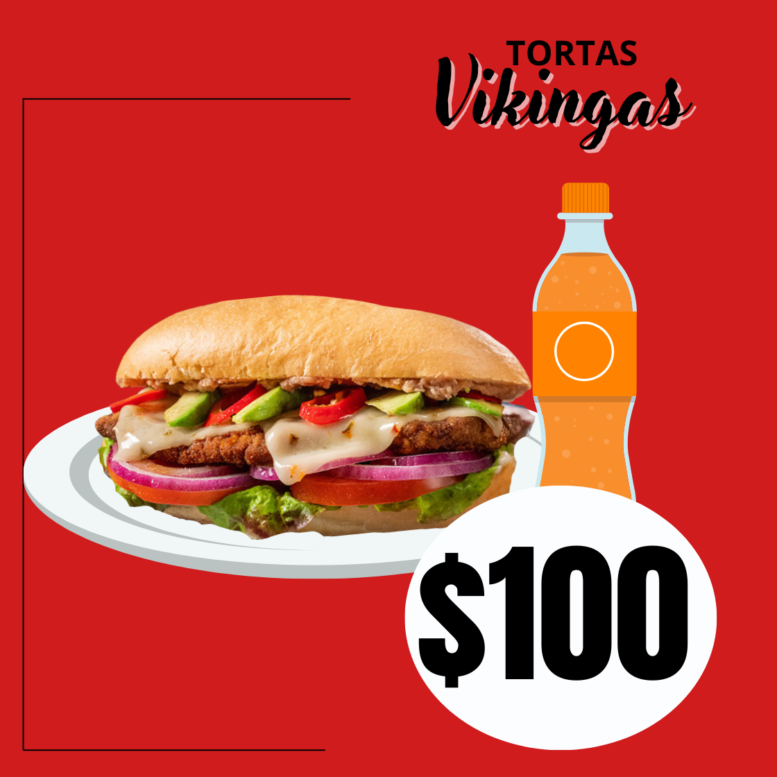 Torta de Milanesa con Queso + 1 Refresco