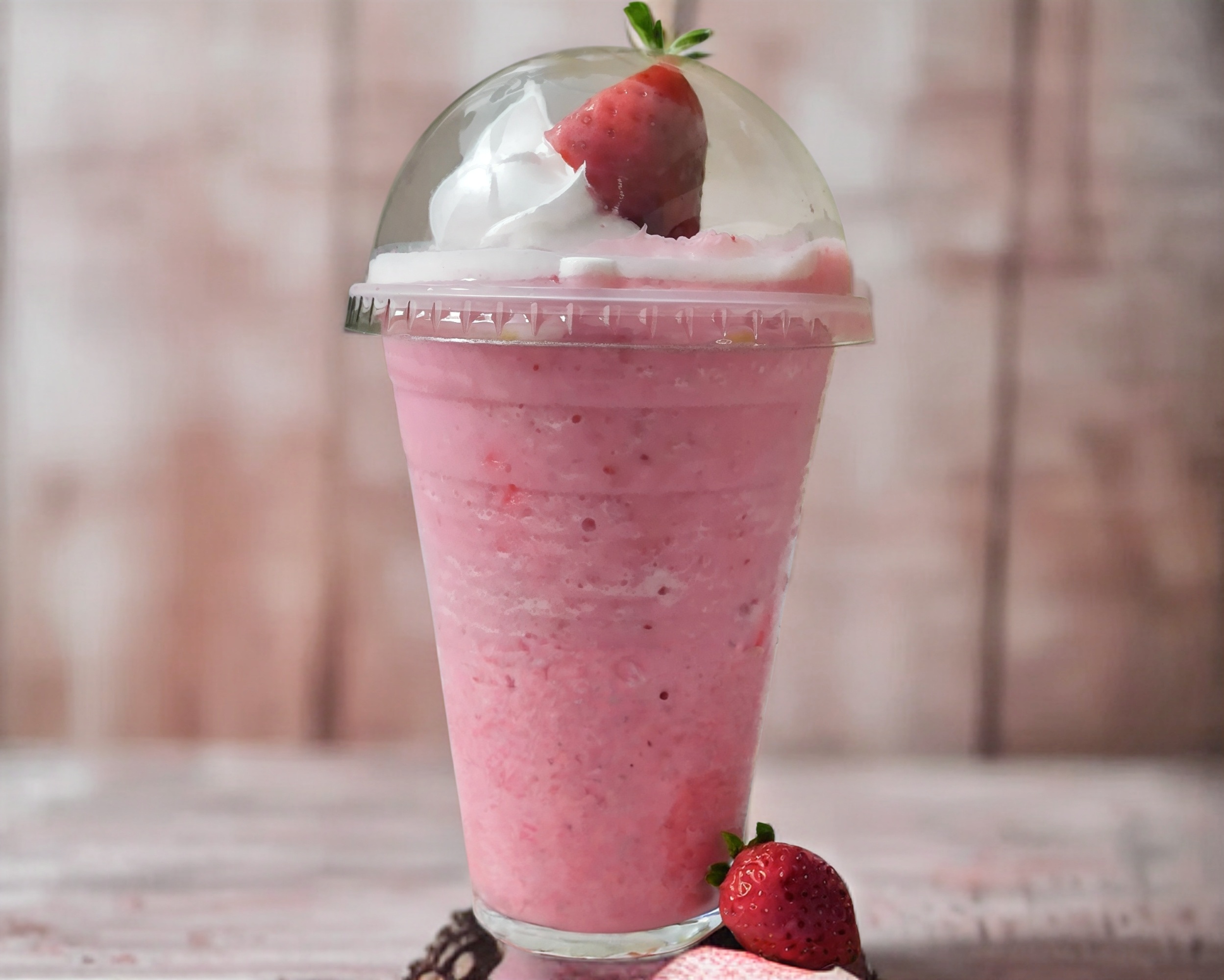 Malteada de fresa con plátano súper cremosita