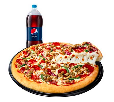 Pizza Gran Pollo Tocineta y Pepperoni + Gaseosa 1L