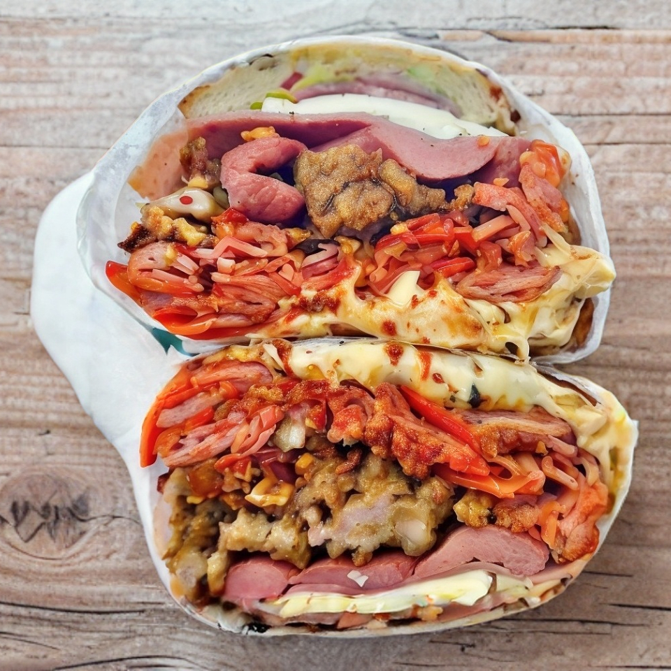 Torta Americana de Milanesa, Salchicha y Queso Mty