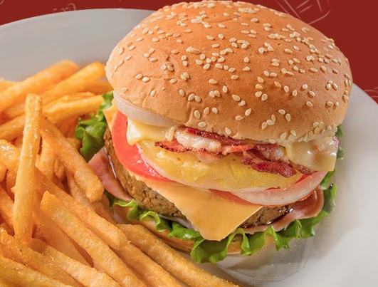 Hamburguesa Hawaiana con Papas