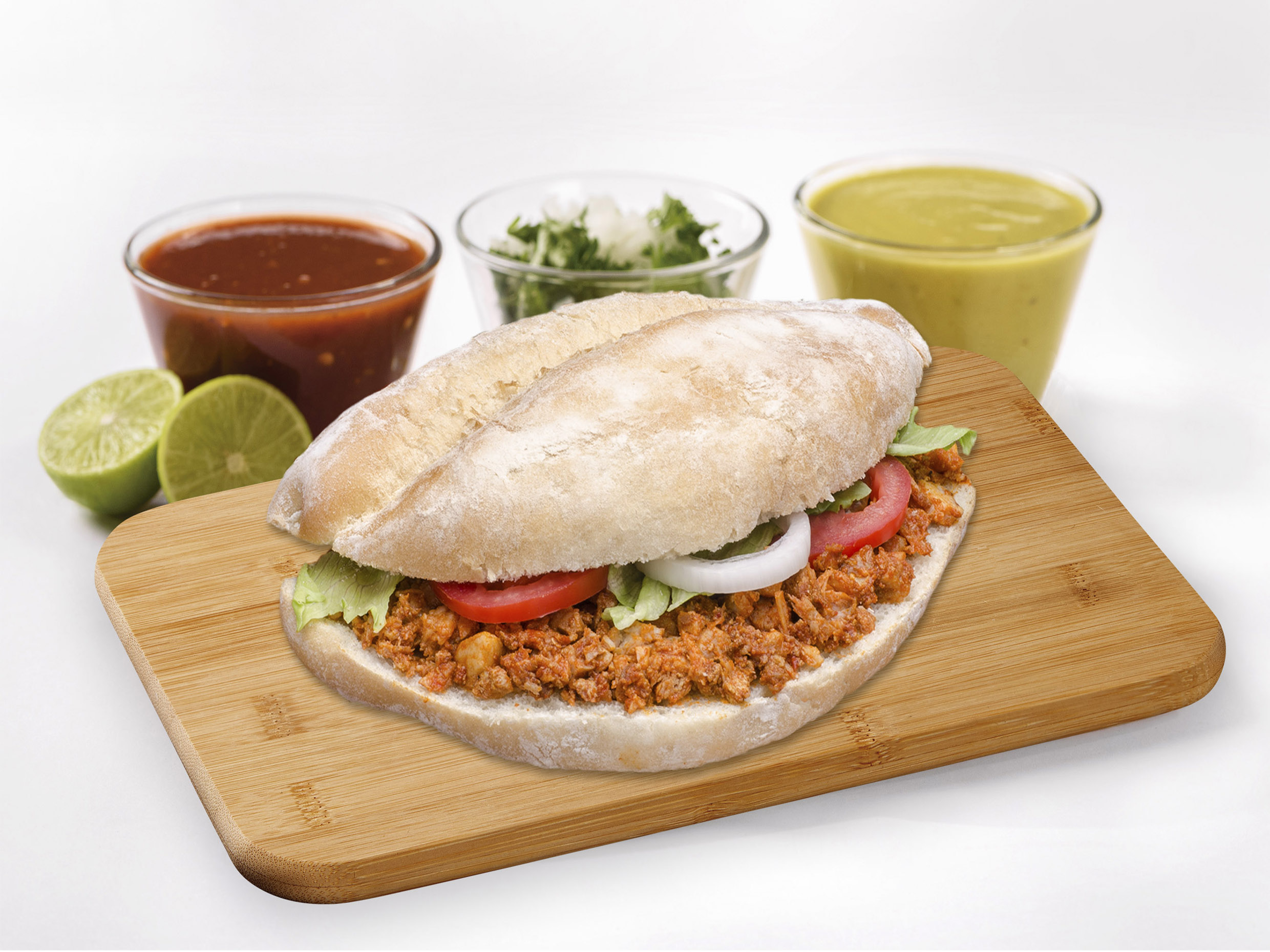 Torta de Pastor Carne Adobada con Queso