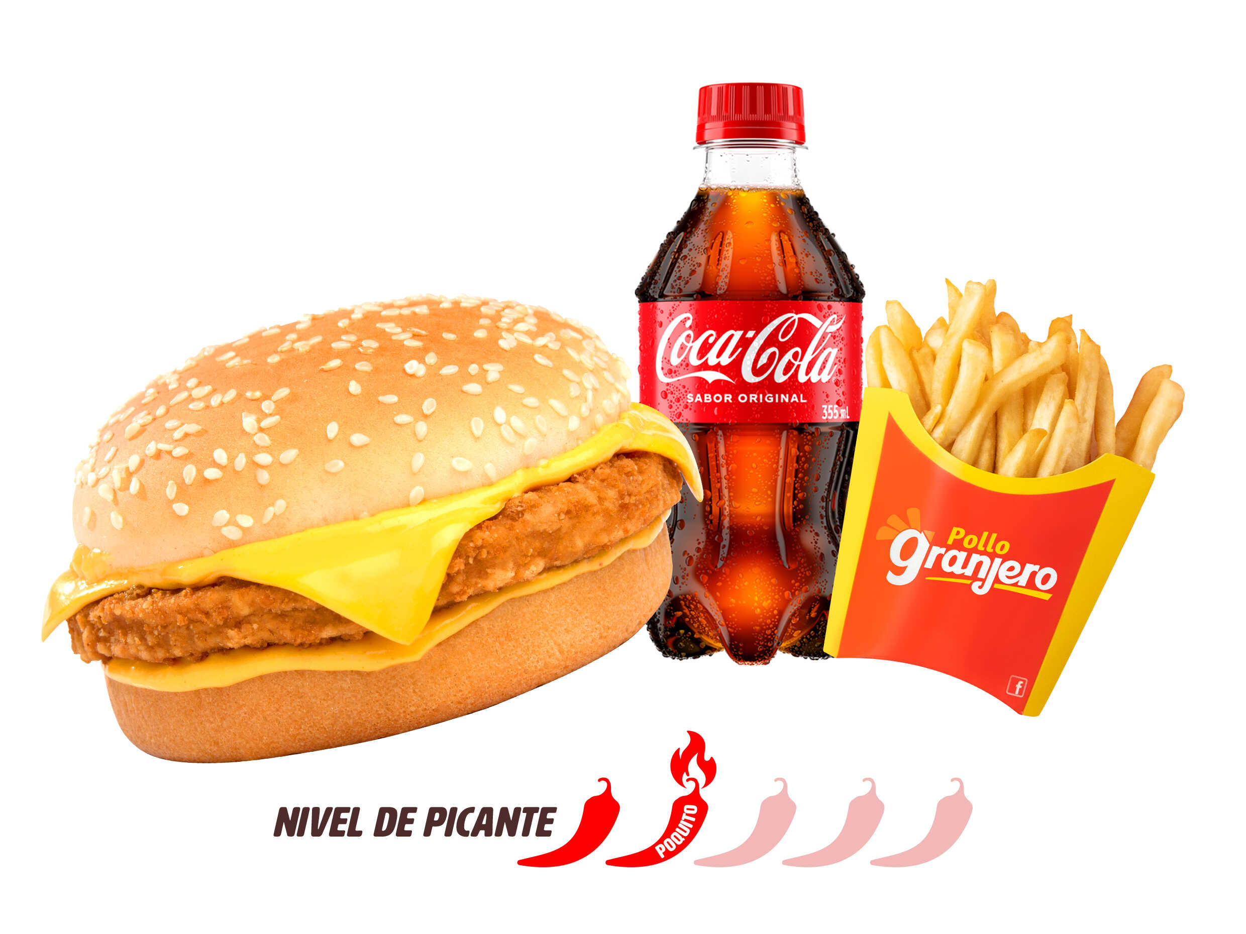 MENU HAMBURGUESA simple Quesito Spicy
