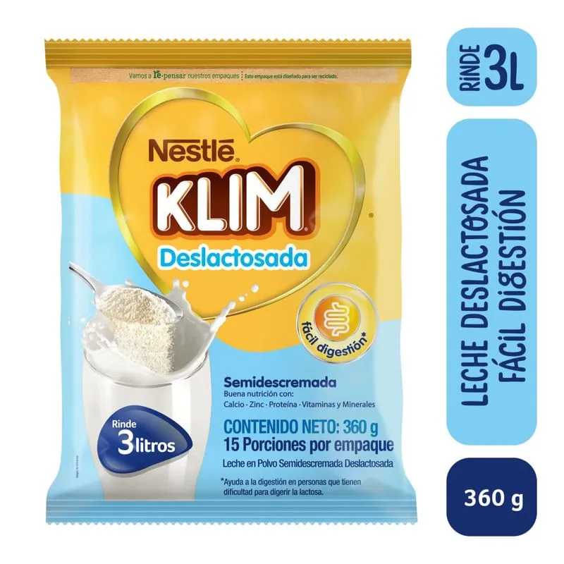 LECHE KLIM DESLACTOSADA X 360 GR
