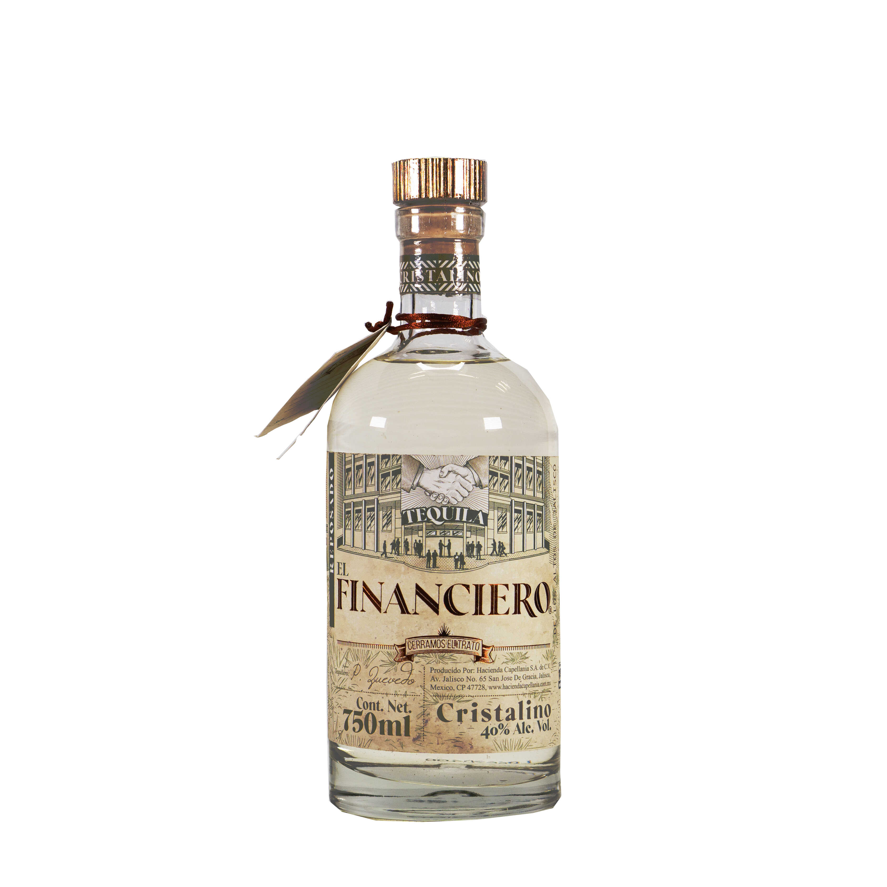 TEQUILA EL FINANCIERO REPOSADO CRISTALINO 750 ML