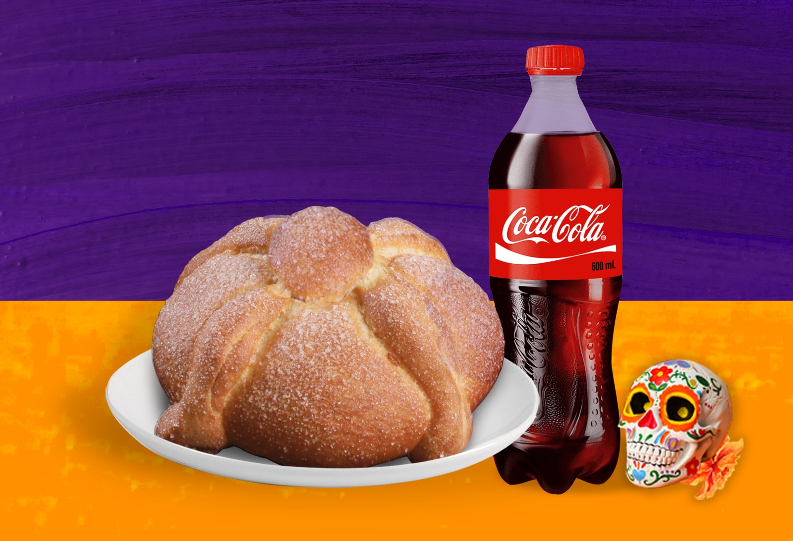 Pan de muerto tradicional mini + Coca-Cola 600