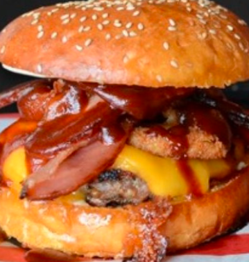 Hamburguesa BBQ con Tocino