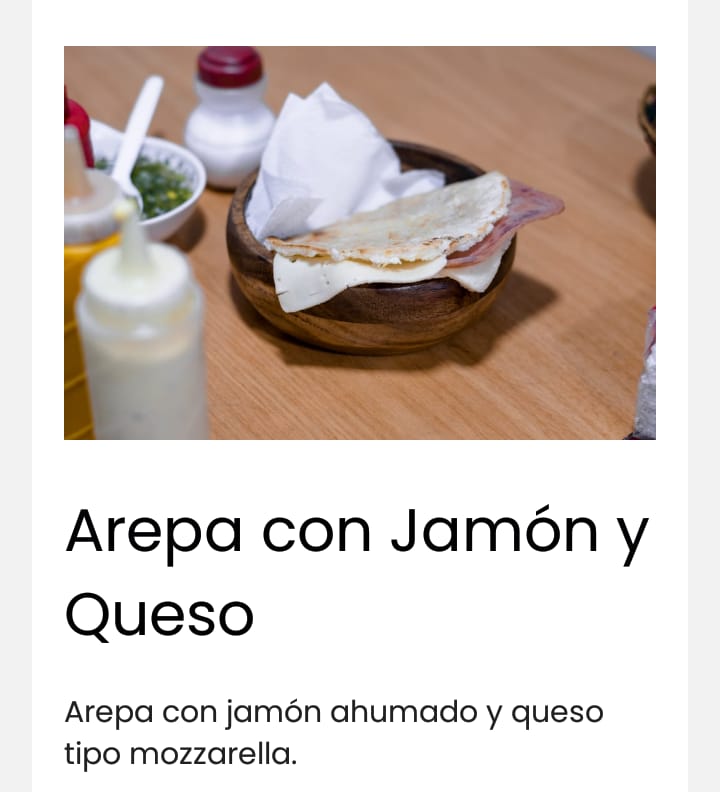 Arepa con Jamón y Queso