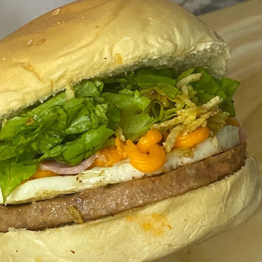 Acompanha: pão, carne, ovo , queijo, presunto, salada , batata palha e molho especial.