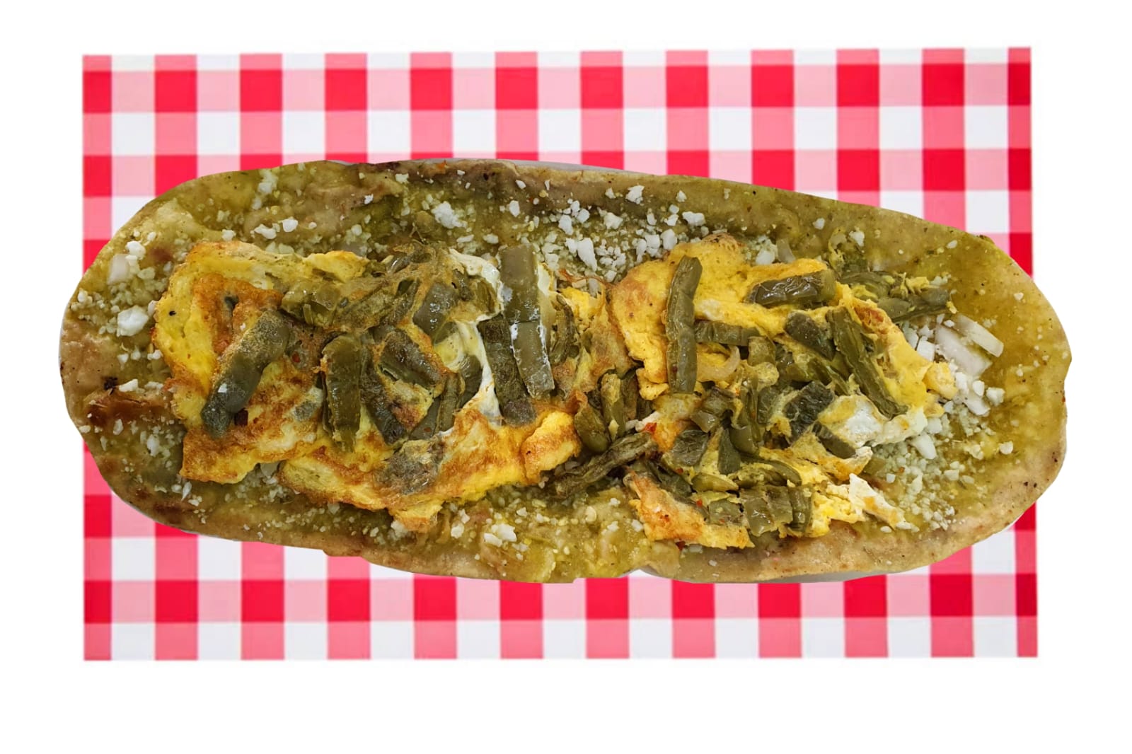 Huarache Huevo con Nopales