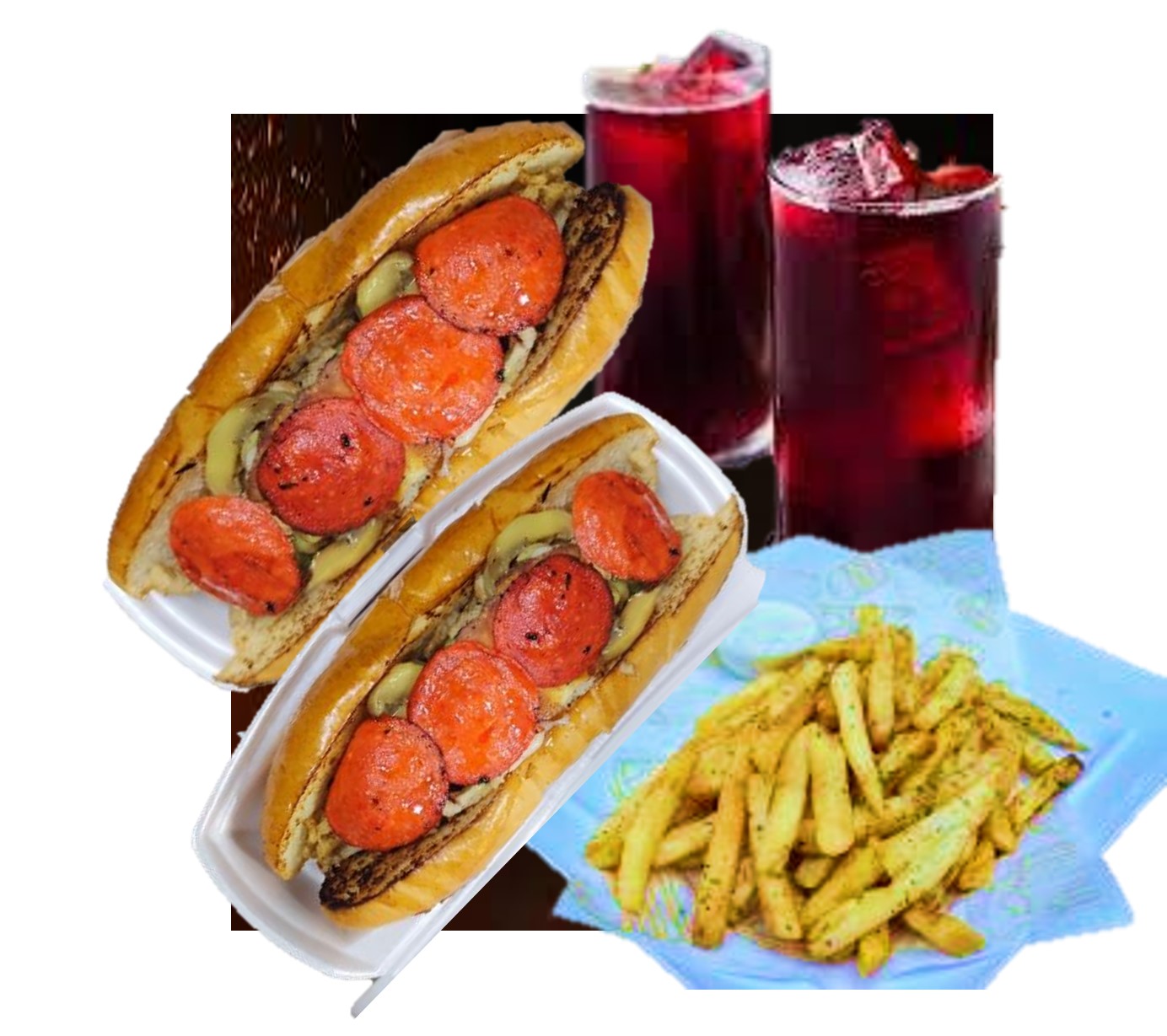 Combo 2 Italianos + 2 Agua de Jamaica + Papas