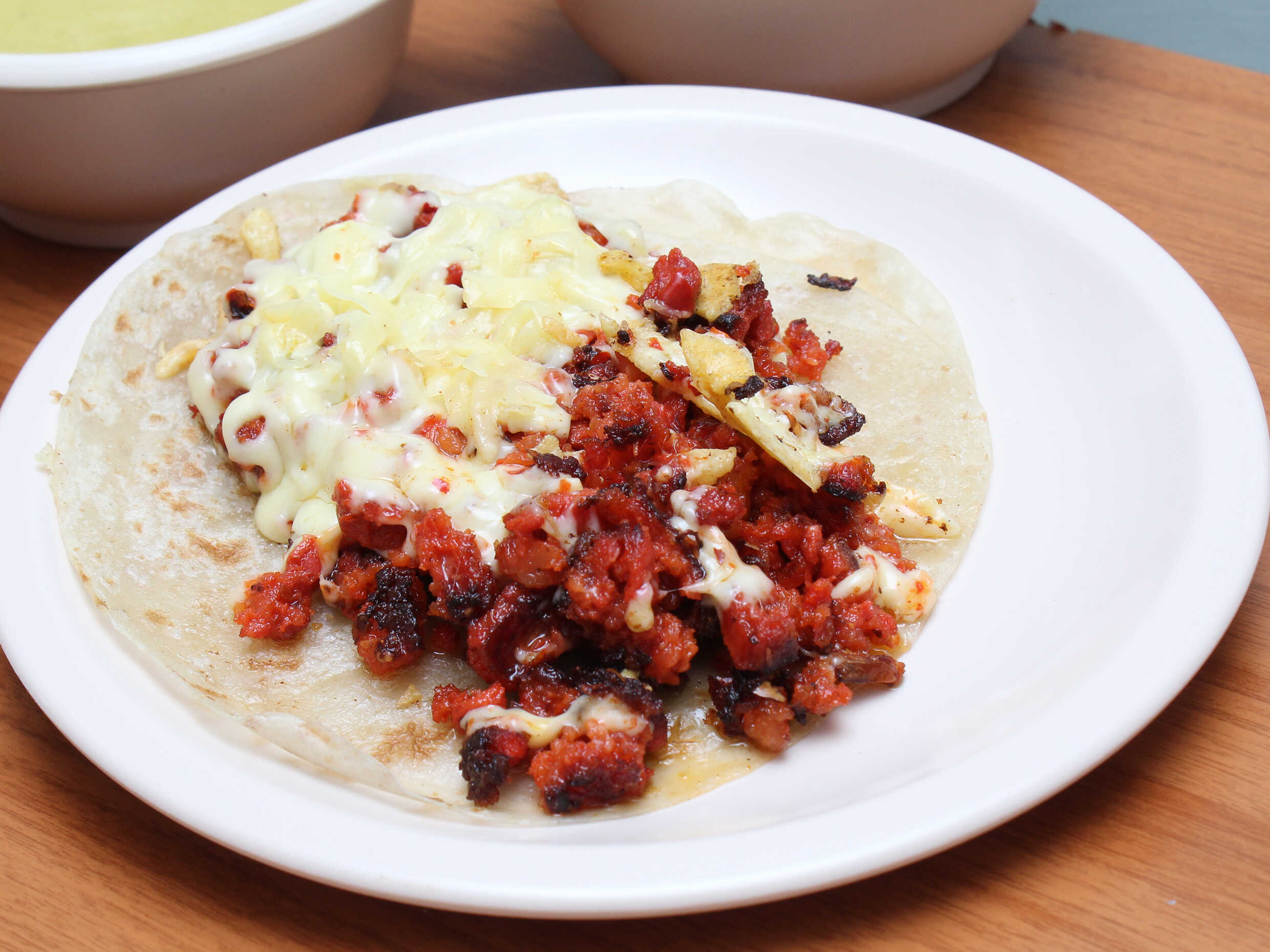 Taco con Queso de Chorizo