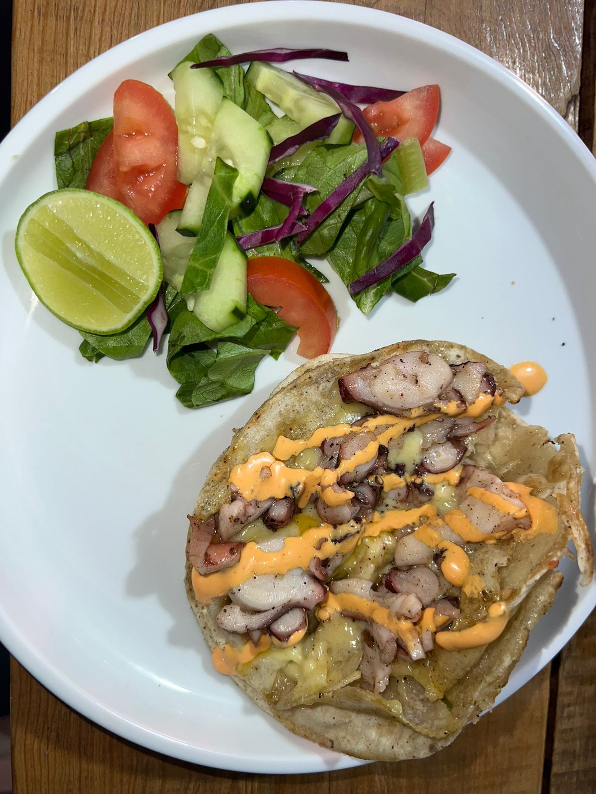 Quesadilla de pulpo con mantequilla