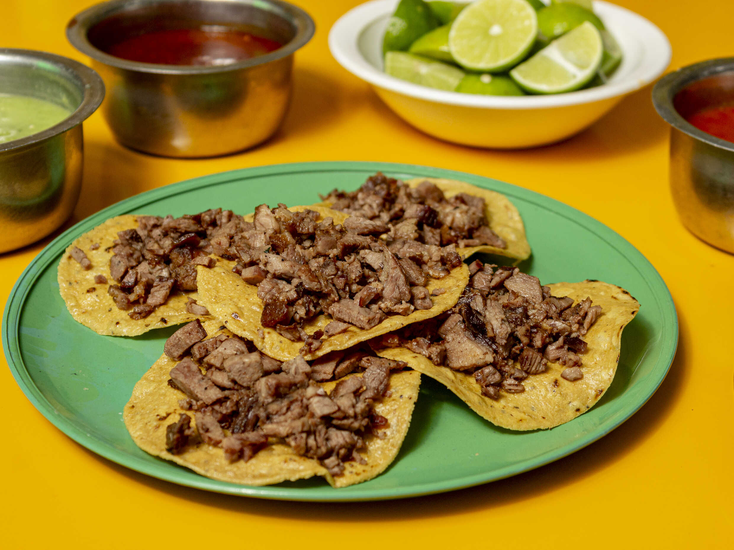 Botana 5 Tostadas de Suadero con Verdura