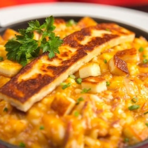 Todos os nosso risotos são elaborados com caldo de legumes feito na casa e fiarroz arborio finalizado com pamesão e mussarela(aproximadamente 600 grama)