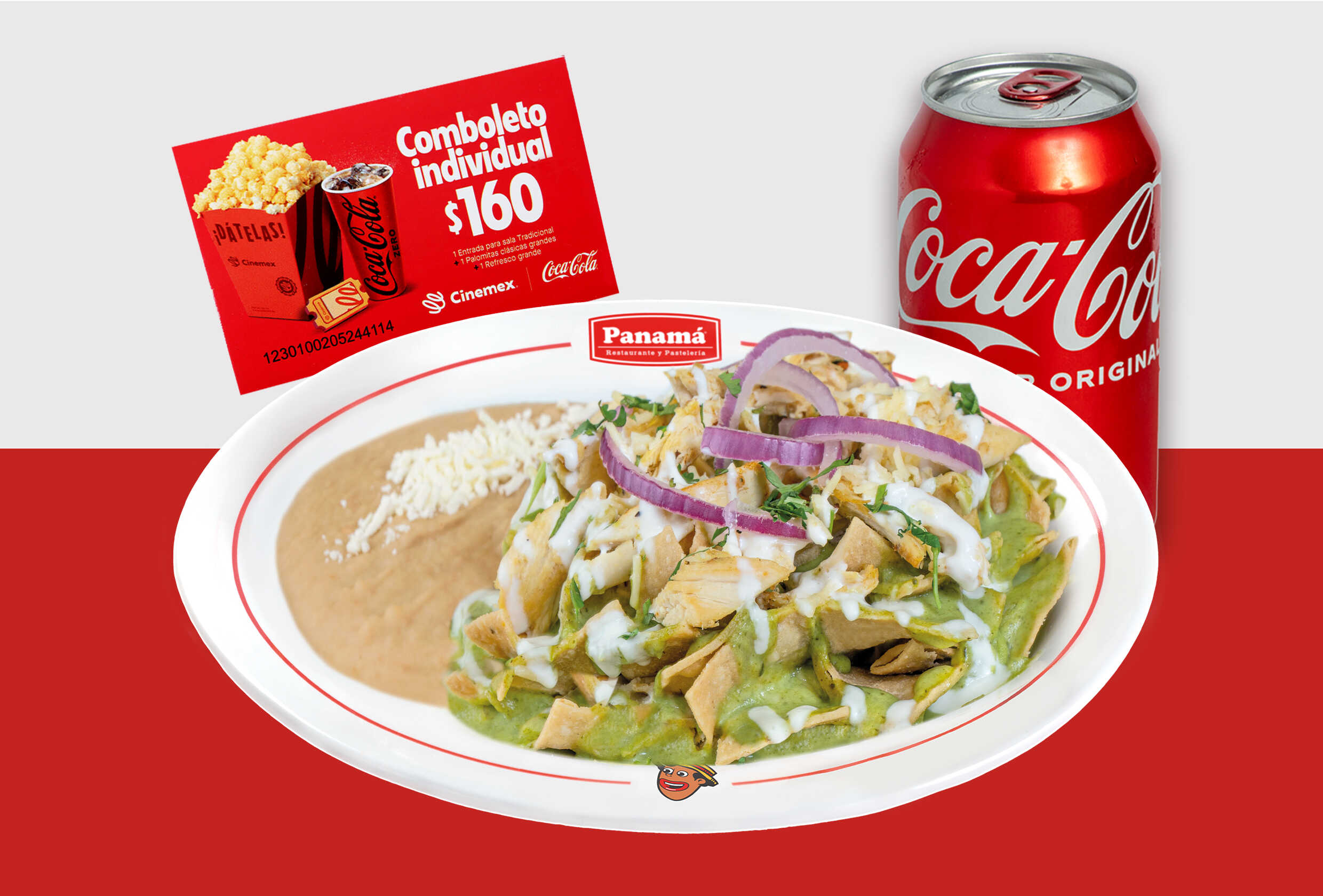 Combo Coca cola - Chilaquiles + Cupón cine
