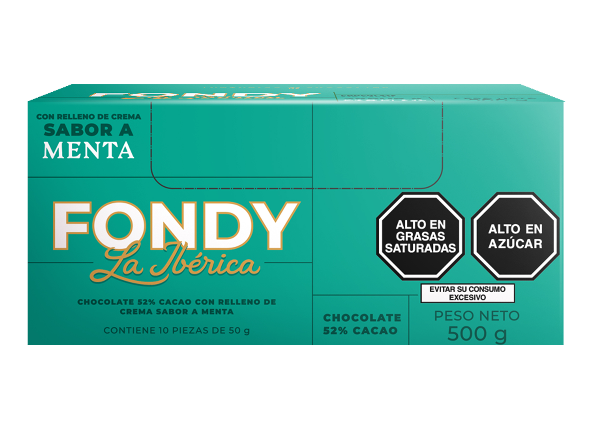 Barra Fondy Menta 50 g 10 Piezas