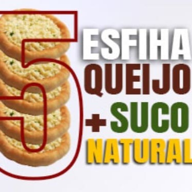 Esfiha de queijo, com recheio saboroso, derretendo a cada mordida. Ideal para os amantes de queijo + suco de fruta 100% natural (500ml). Sabor e frescor em cada mordida e gole!