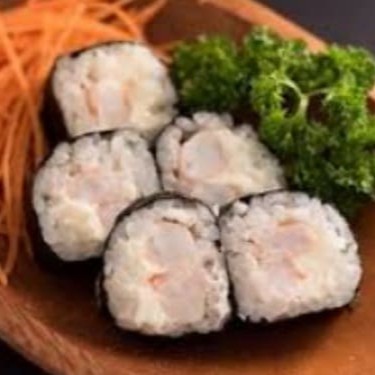 Alga, arroz, camarão e cebolinha