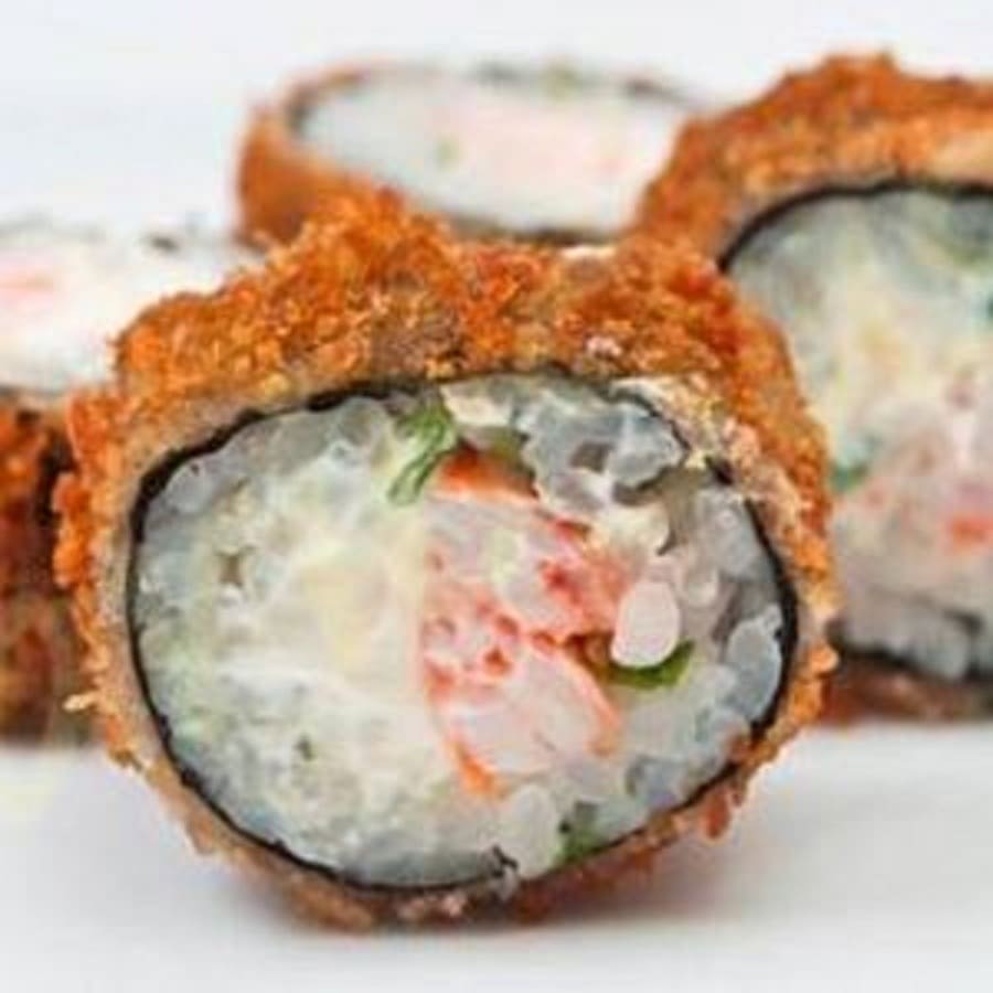 Camarão, cream cheese e cebolinha empanado e frito