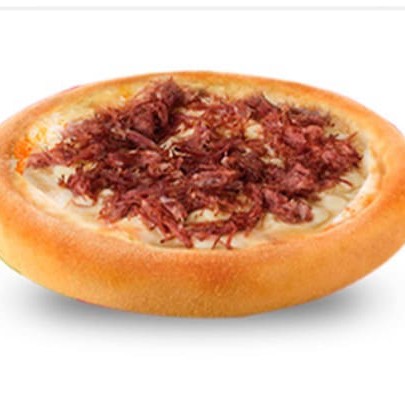 Carne seca com mussarela e cebola