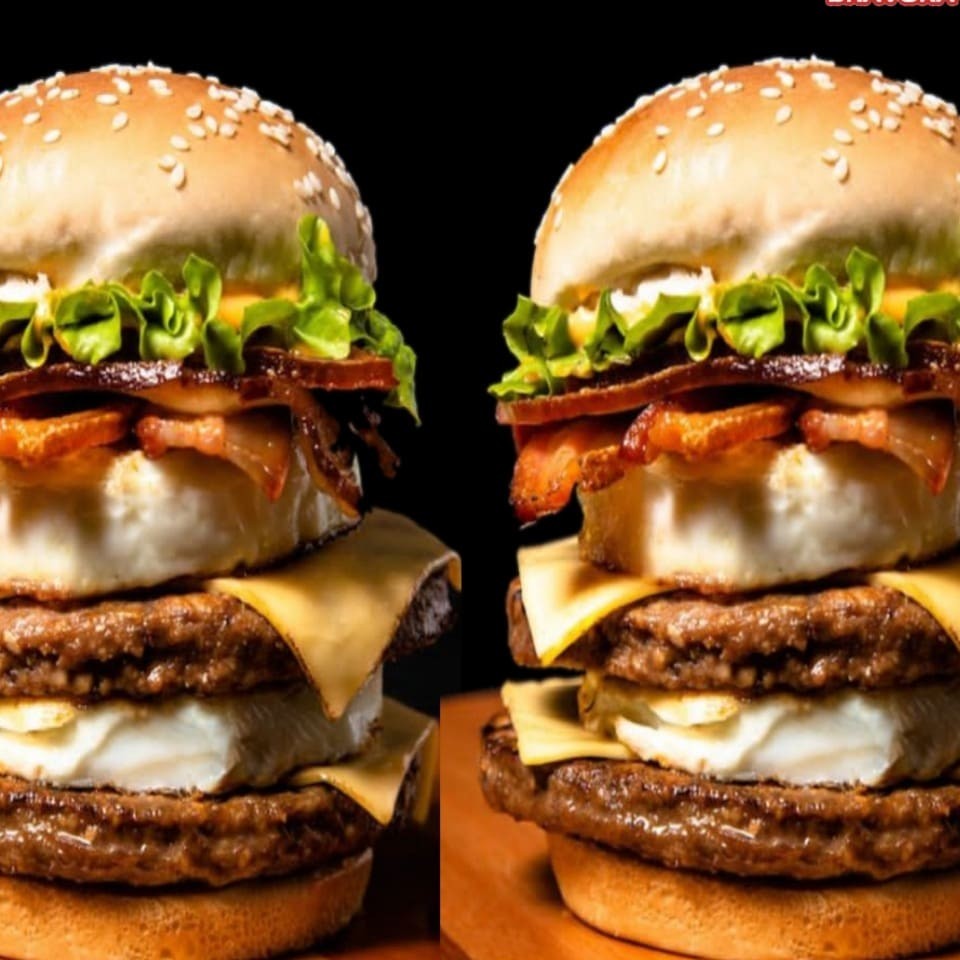 Pão, 2 carnes, 2 ovos, presunto queijo bacon molho especial e alface.